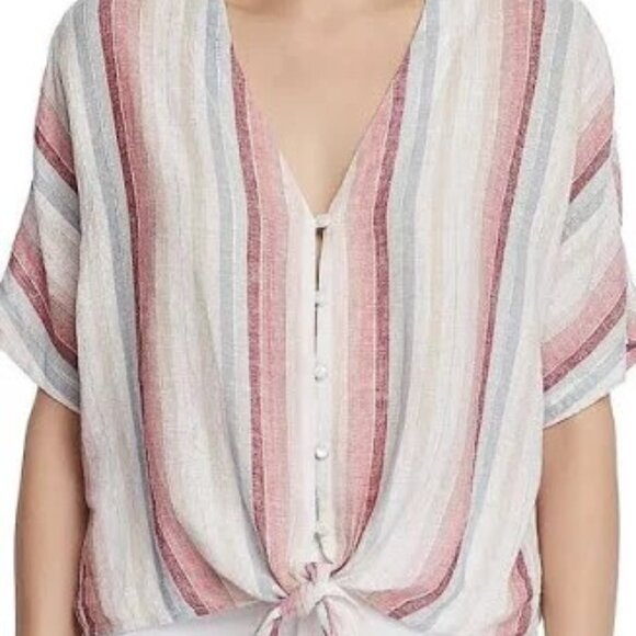 Rails Thea Linen Tie Top in Tropic Stripe. Size S. - Picture 2 of 10